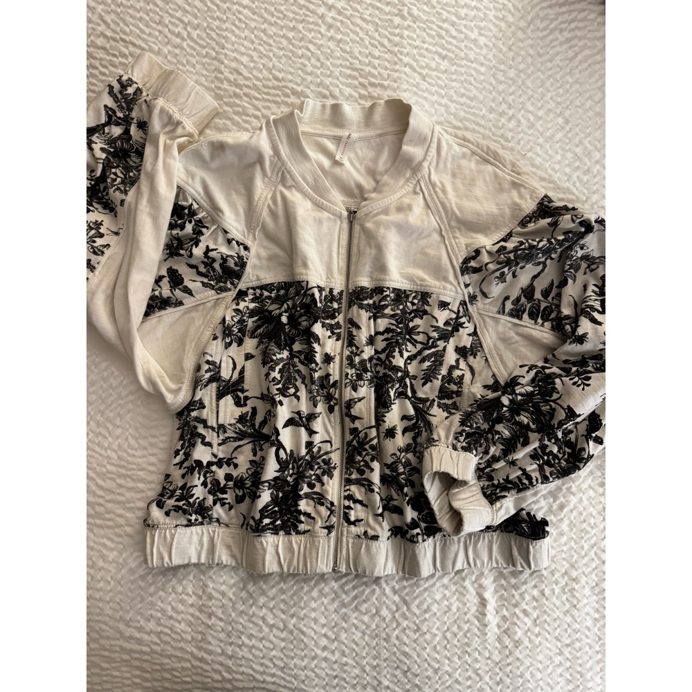 Daily‎ Practice Anthropologie Floral Print Bomber Jacket Cropped Women's XL - Picture 12 of 15